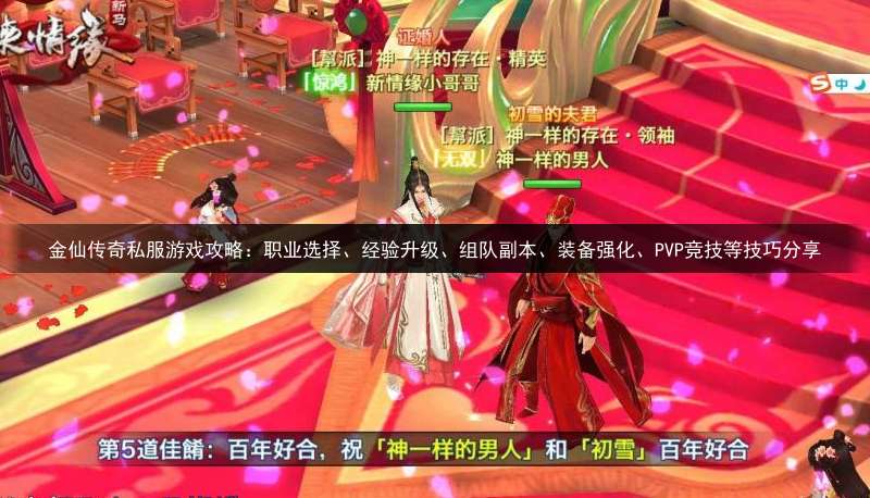 金仙传奇私服游戏攻略：职业选择、经验升级、组队副本、装备强化、PVP竞技等技巧分享